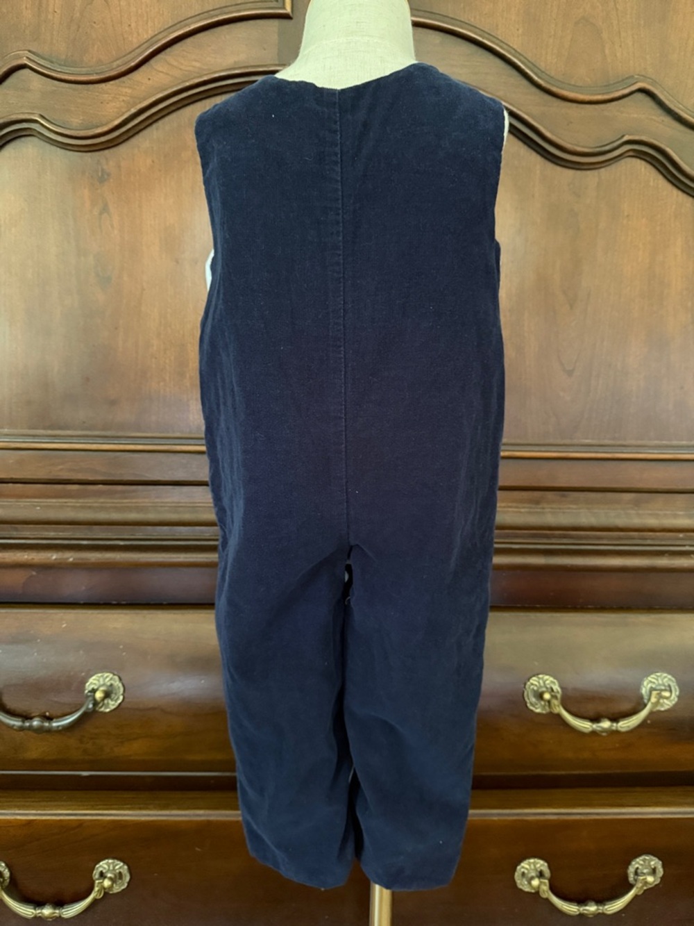 Three Mommas Smocked Rocket Longall 18-24M Navy Corduroy Boys Boutique Overalls - Picture 7 of 7